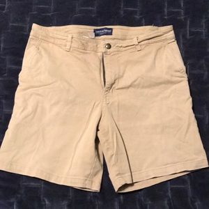 American Apparel mens stretchy khaki shorts 6 inch inseam